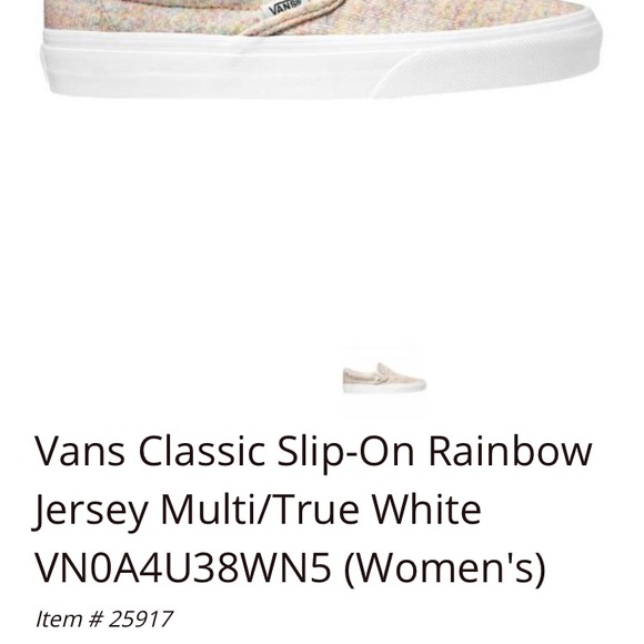 vans rainbow jersey slip on